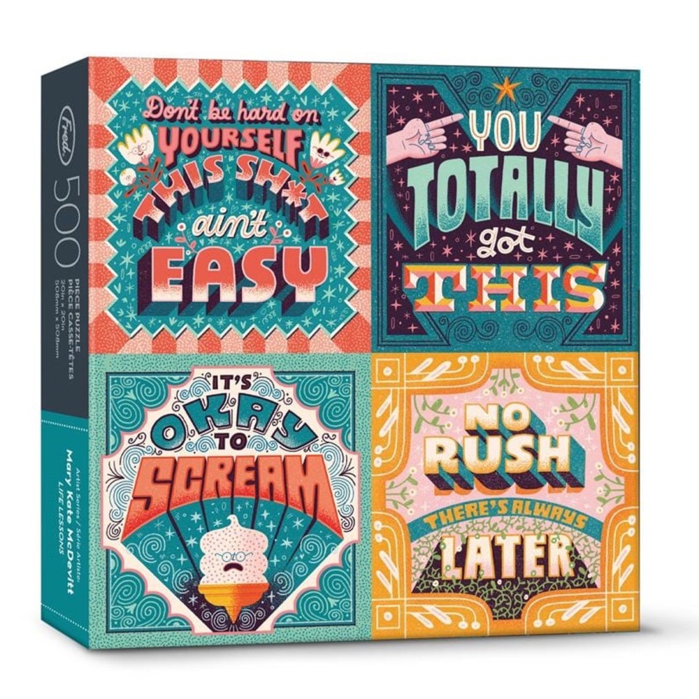 BRAND NEW 500-piece “Life Lessons” puzzles by Genuine Fred
